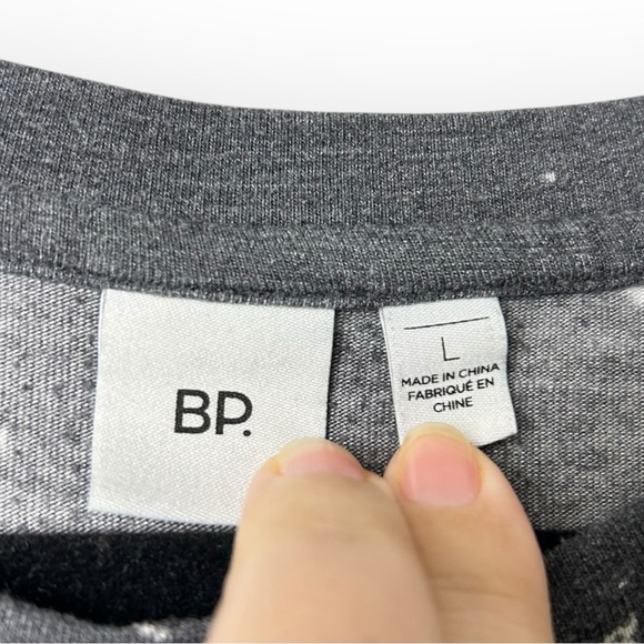 BP. Grey Splotch Long Short Sleeve Tee L - Picture 4 of 5